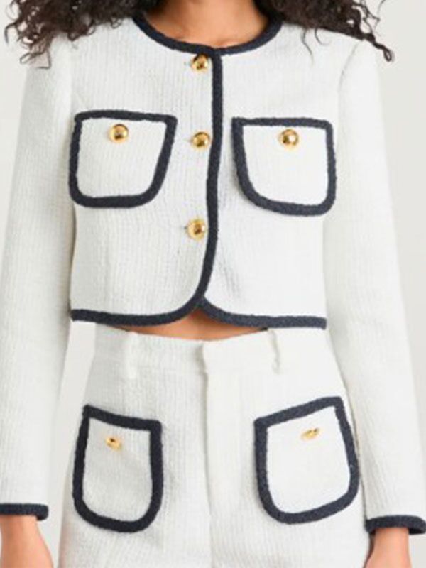 Joy Behar The View 2025 White Contrast Trim Jacket New Joy Behar The View 2025 White Trim Jacket