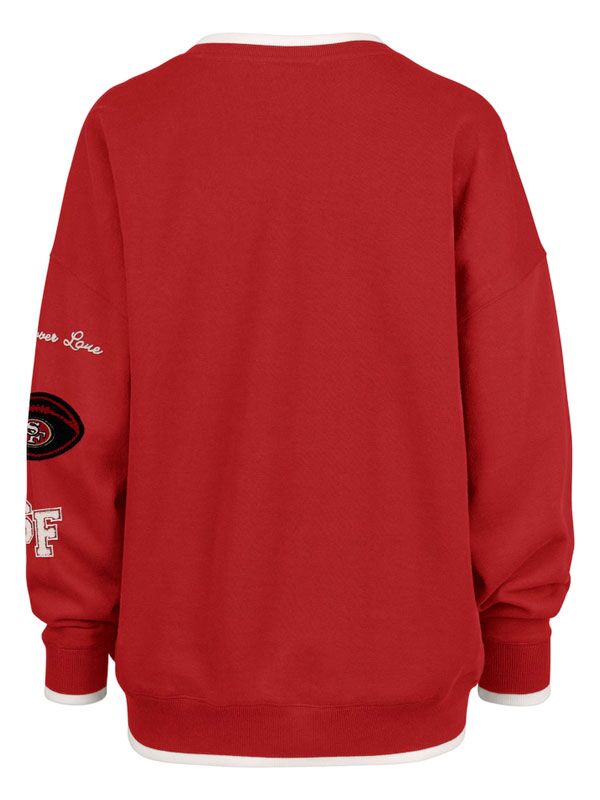New San Francisco 49ers Lane x 47 Red Eighties Pullover Sweatshirt San Francisco 49ers Lane x 47 Red Eighties Pullover Sweatshirt