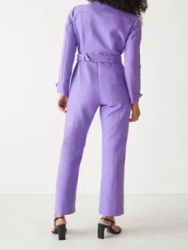 Signora Volpe S02 Natalie Shinnick Purple Jumpsuit Signora Volpe S02 Natalie Shinnick Purple Belted Jumpsuit