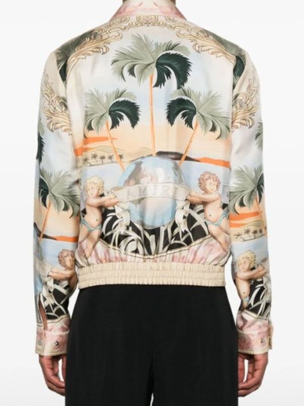 The Voice S27 John Legend Palm Tree Print Bomber Jacket The Voice S27 John Legend Palm Tree Print Silk Bomber Jacket