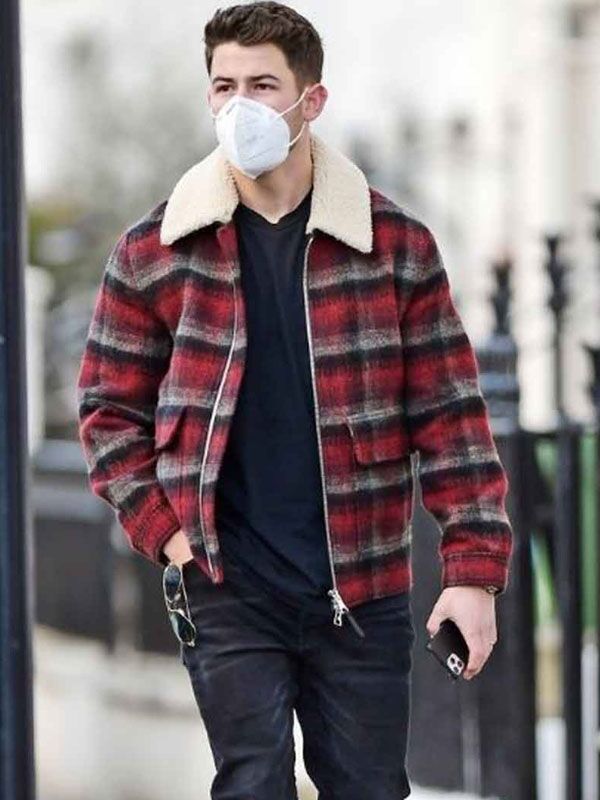 Nick Jonas Winter Street Style London Plaid Nick Jonas Winter Street Style London Plaid Jacket