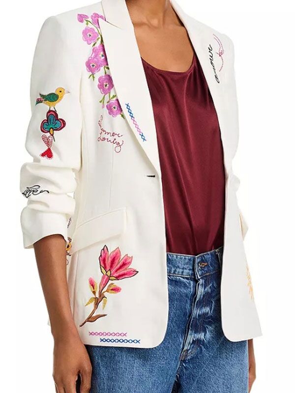 The View Ana Navarro White Blazer The View Ana Navarro White Embroidered Blazer