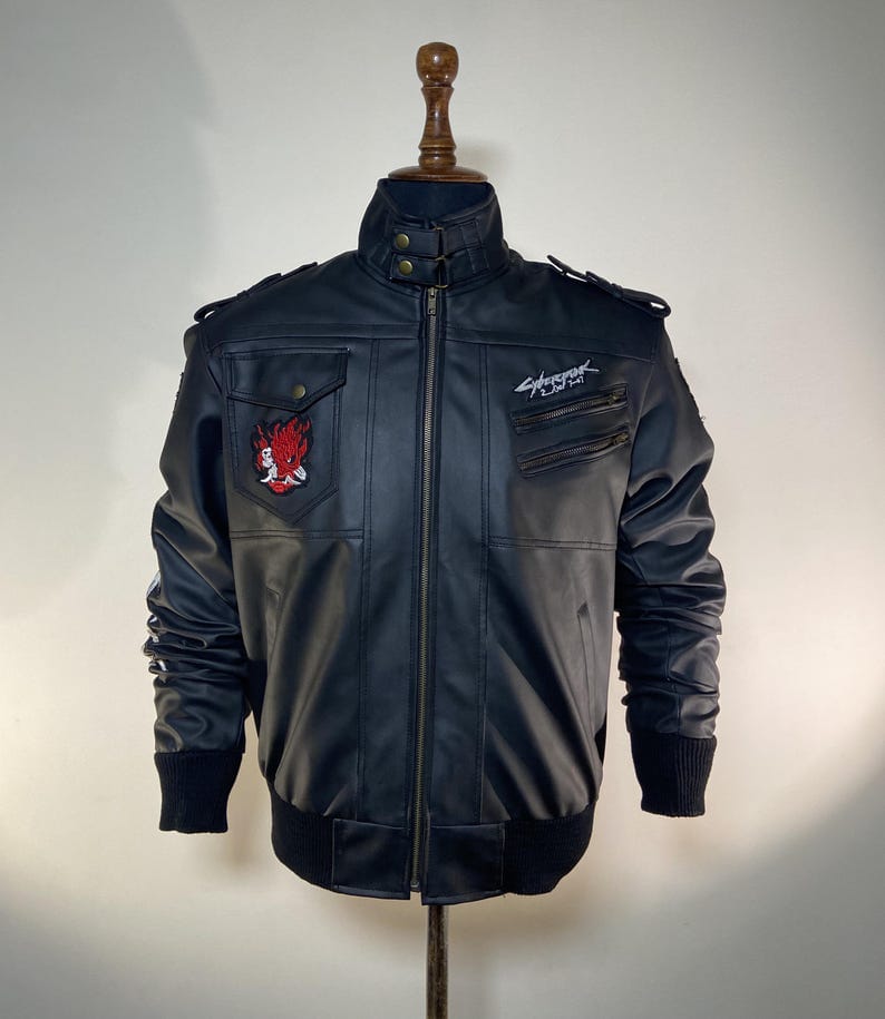 Cyberpunk 2077 Samurai Halloween Gaming Black Bomber Leather Jackets
