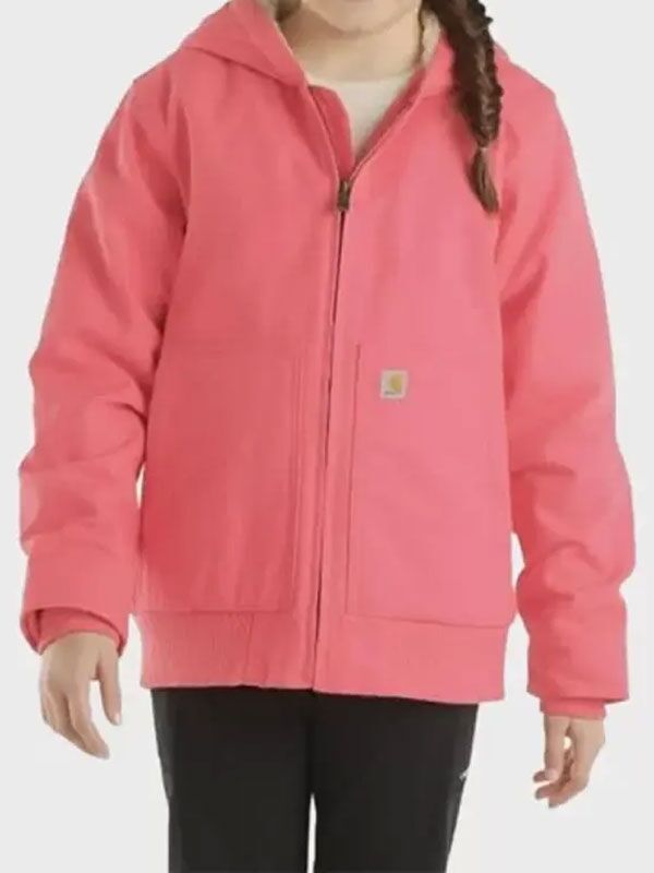 Womens Pink Carhartt Sherpa Lined Hooded Active Jacket Womens Pink Carhartt Sherpa Lined Hooded Active