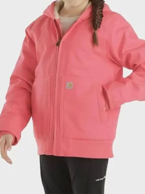Womens Pink Carhartt Sherpa Lined Hooded Active Womens Pink Carhartt Sherpa Lined Hooded Jacket