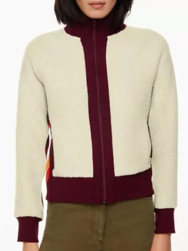 Resident Alien S04 Alice Wetterlund Side Sherpa Jacket Resident Alien S04 Alice Wetterlund Side Striped Sherpa Jacket